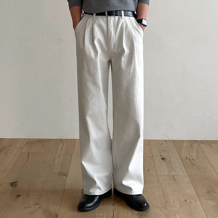 P0092 Korean retro casual loose lazy style straight pants
