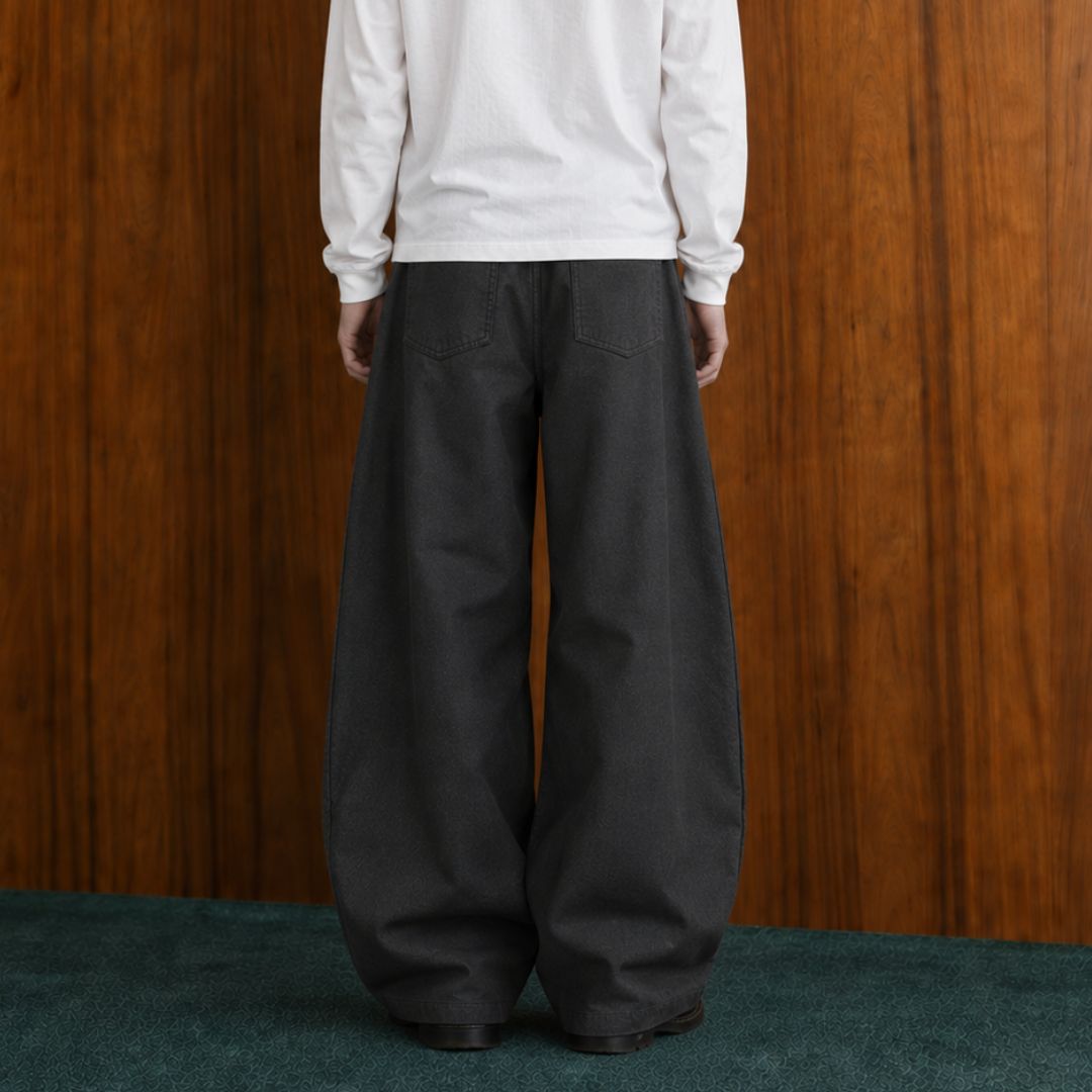 LK009 Noir Wide Leg Trousers