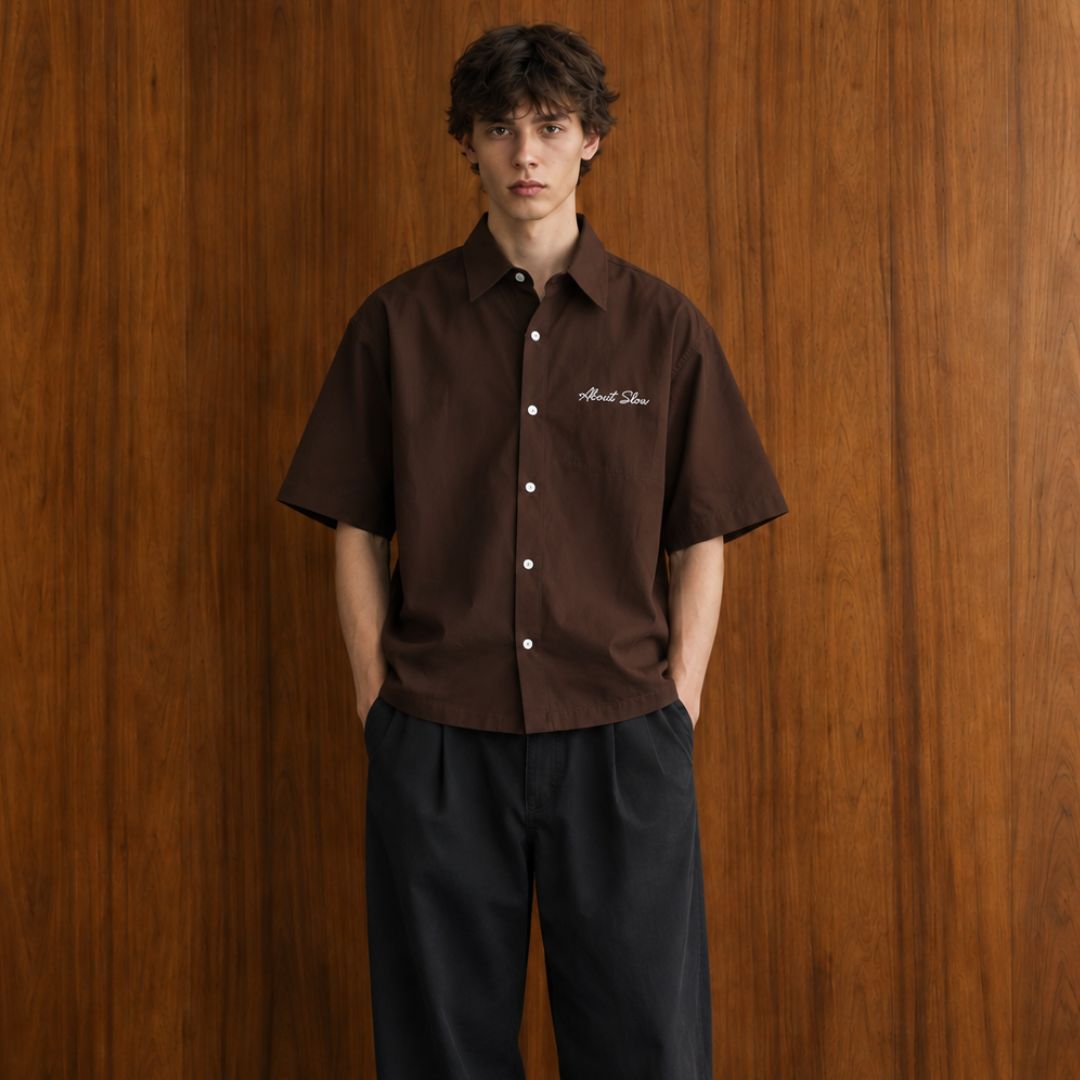 LK001 Embroidered Utility Boxy Shirt