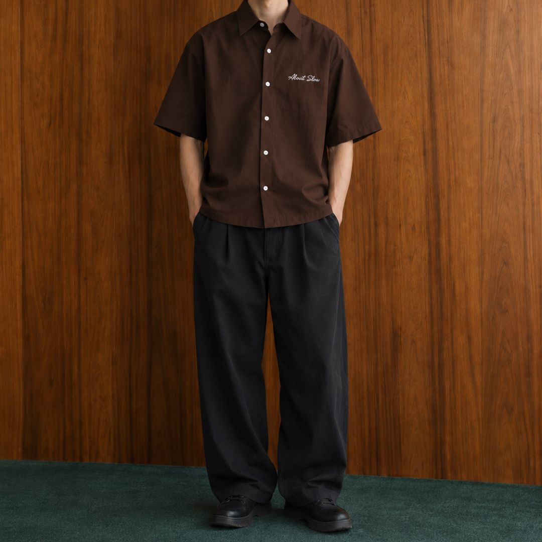 LK001 Embroidered Utility Boxy Shirt