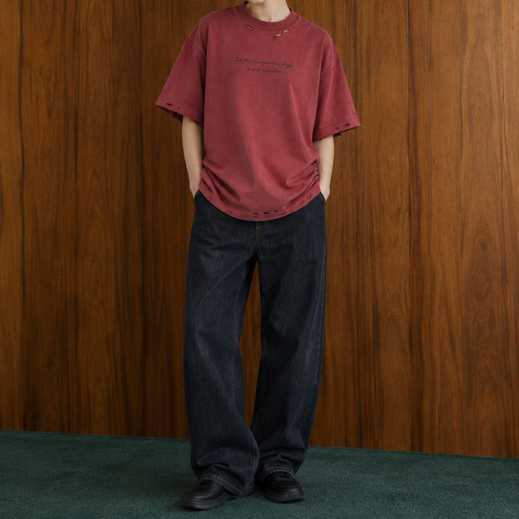 LK003 Faded Script Distressed Tee