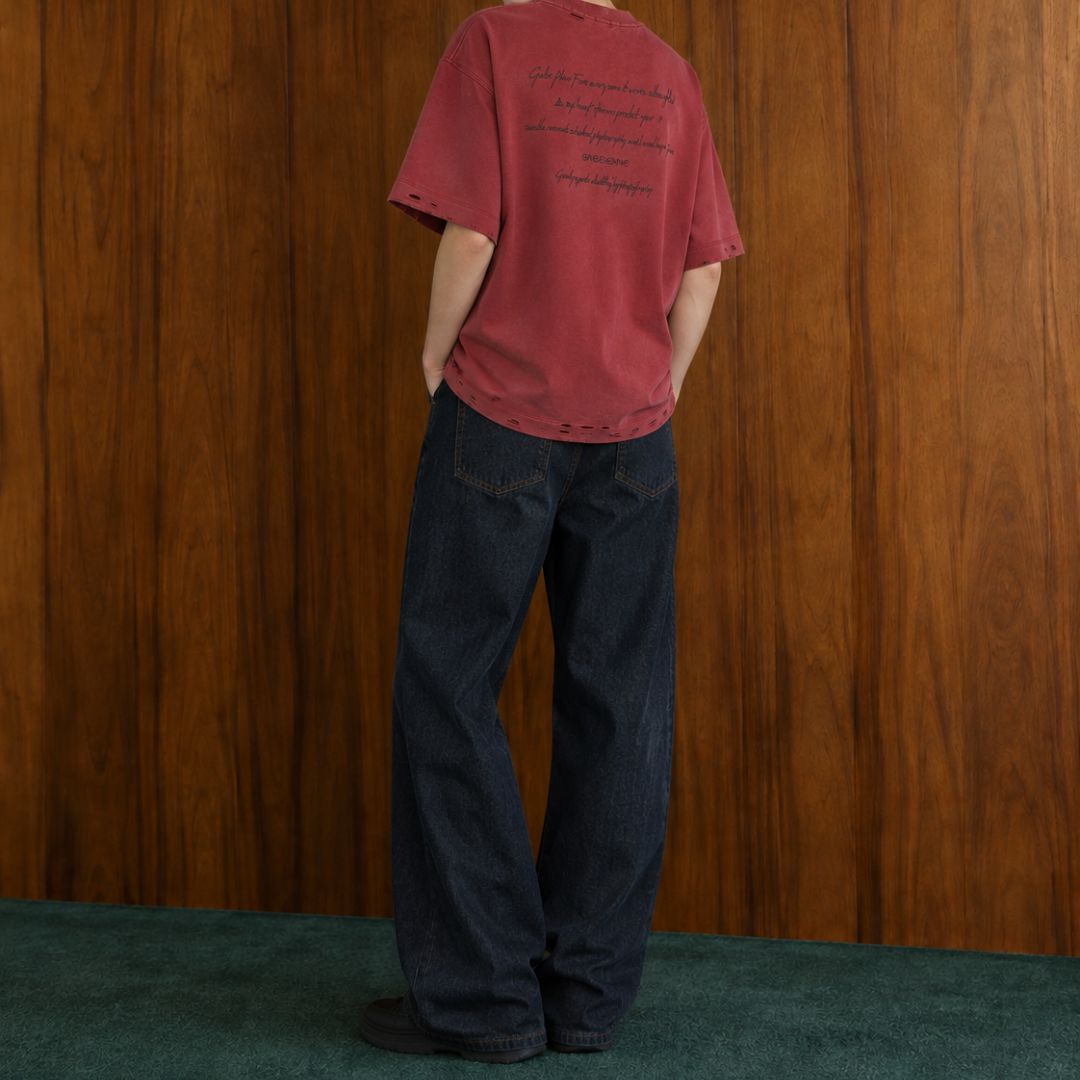 LK003 Faded Script Distressed Tee