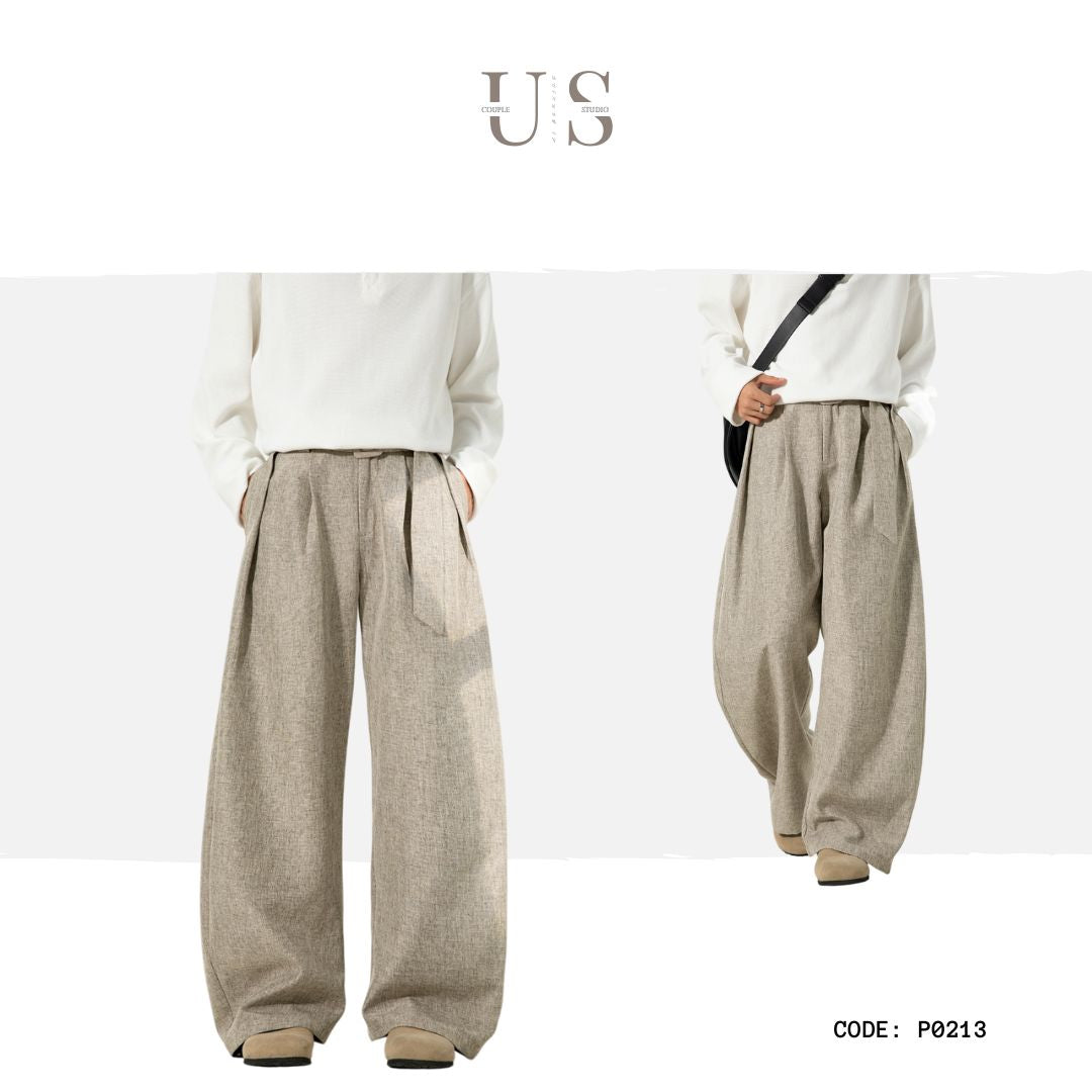 P0213 Japanese-style 3D pleated draped curved trousers