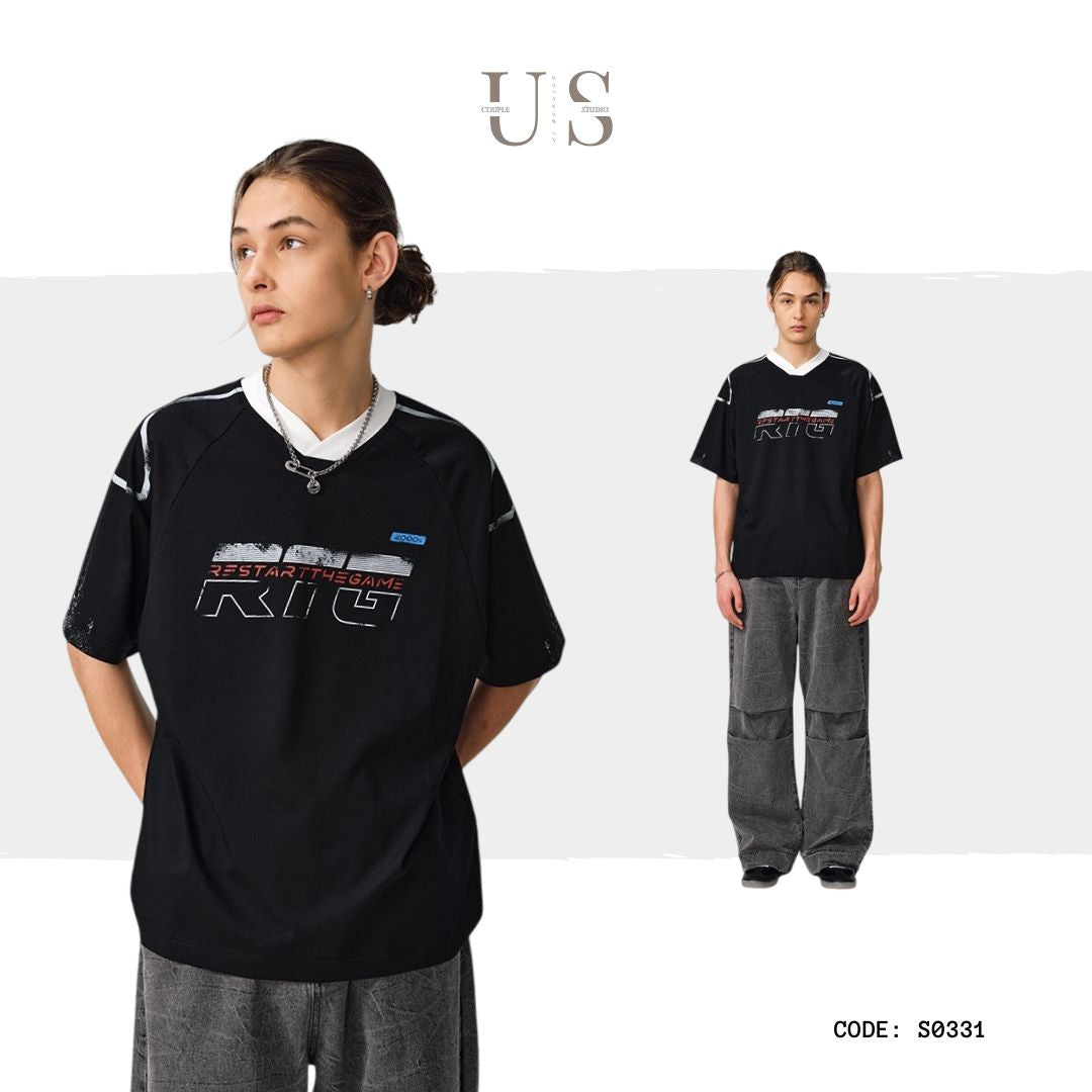 S0331 American trendy brand design casual fashion short-sleeved T-shirt