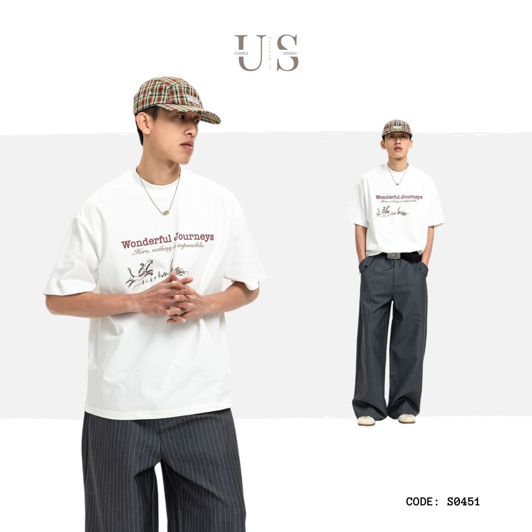 S0451 American retro striped short-sleeved T-shirt