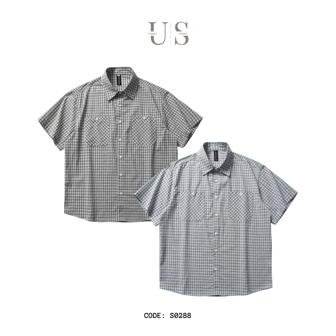 S0288 Japanese cityboy silhouette pocket stitching workwear short-sleeved