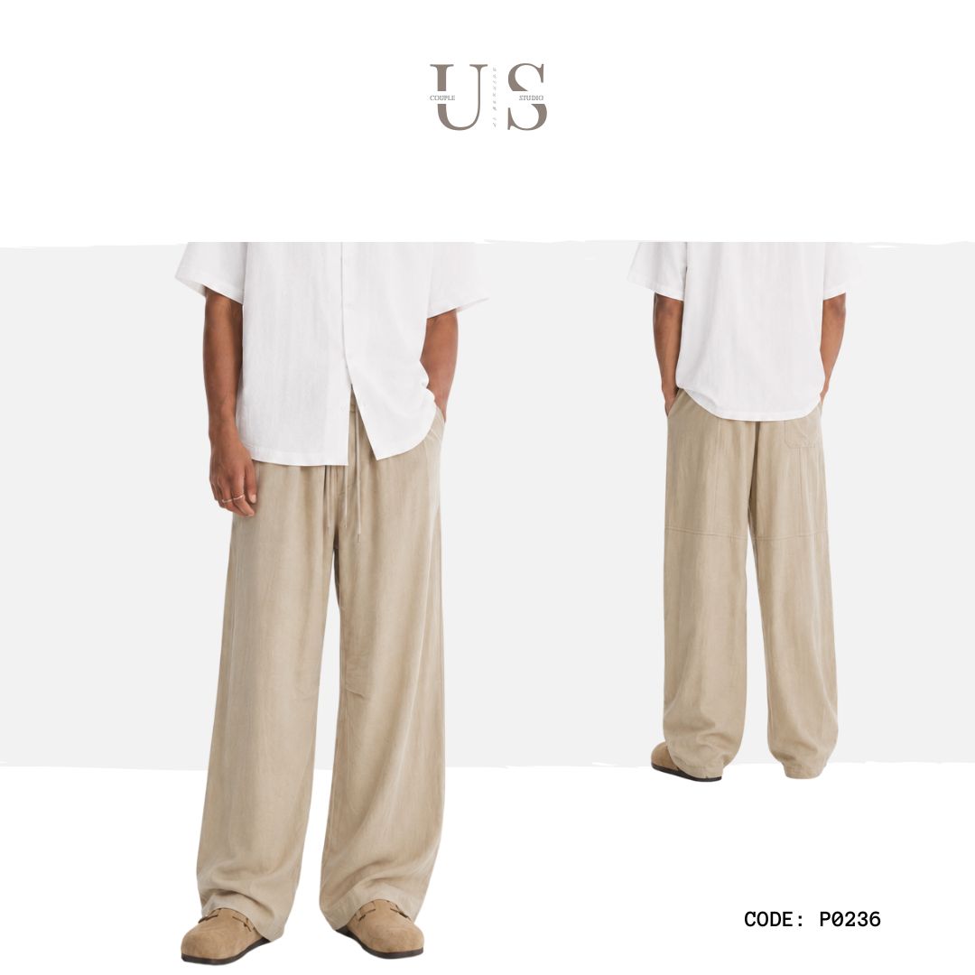 P0236 American retro old-money style pleated casual trousers