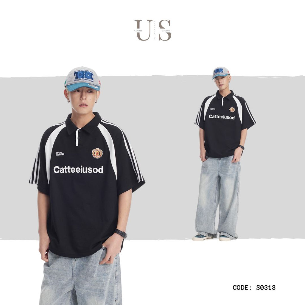 S0313 American 250g heavy round neck pullover polo shirt