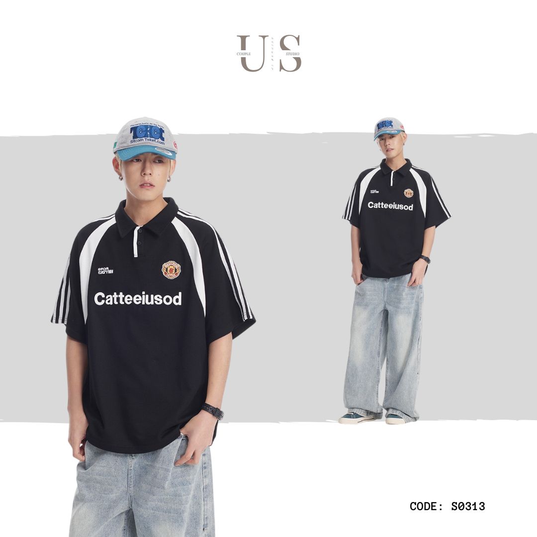 S0313 American 250g heavy round neck pullover polo shirt