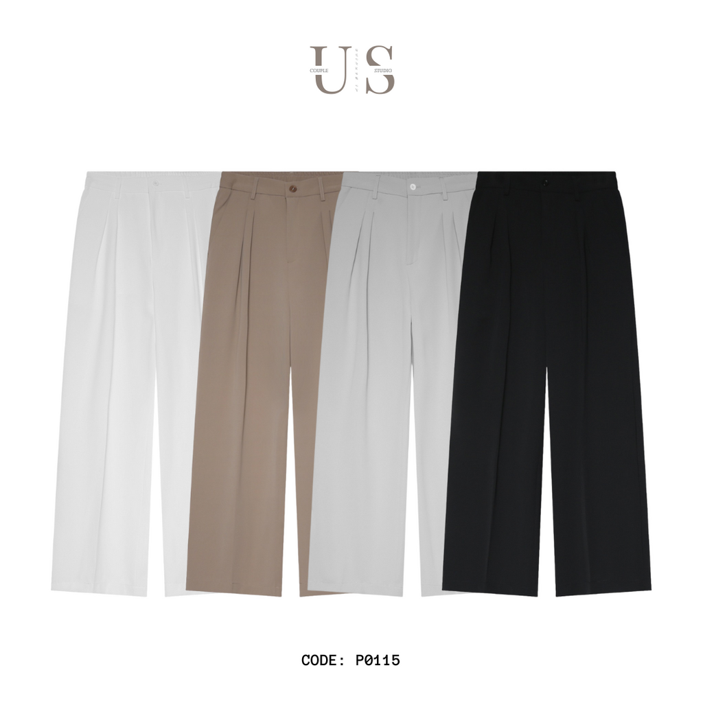 P0115 Korean style loose and personalized simple drapey straight casual trousers