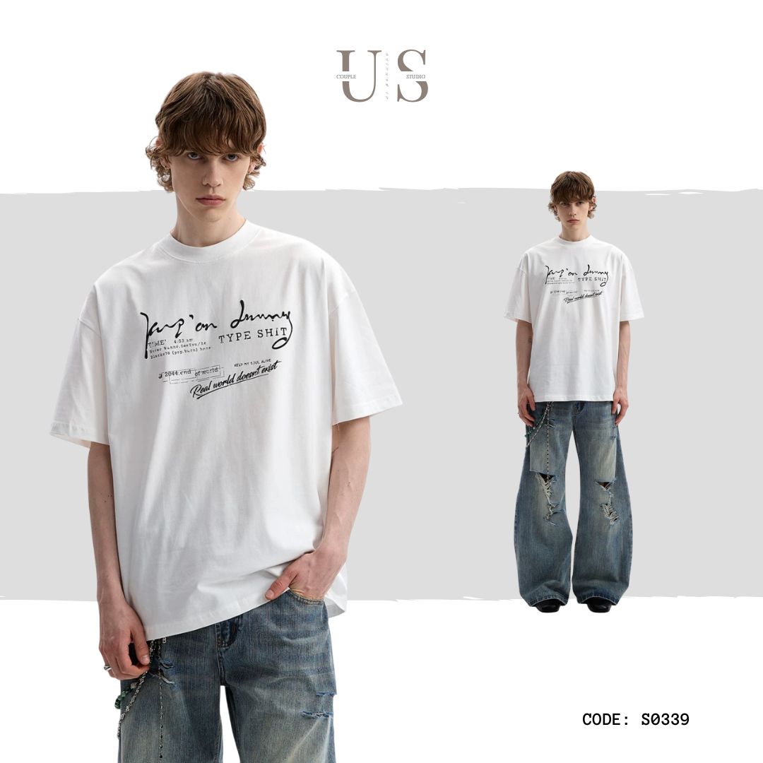 S0339 American street cleanfit letter slogan short-sleeved T-shirt