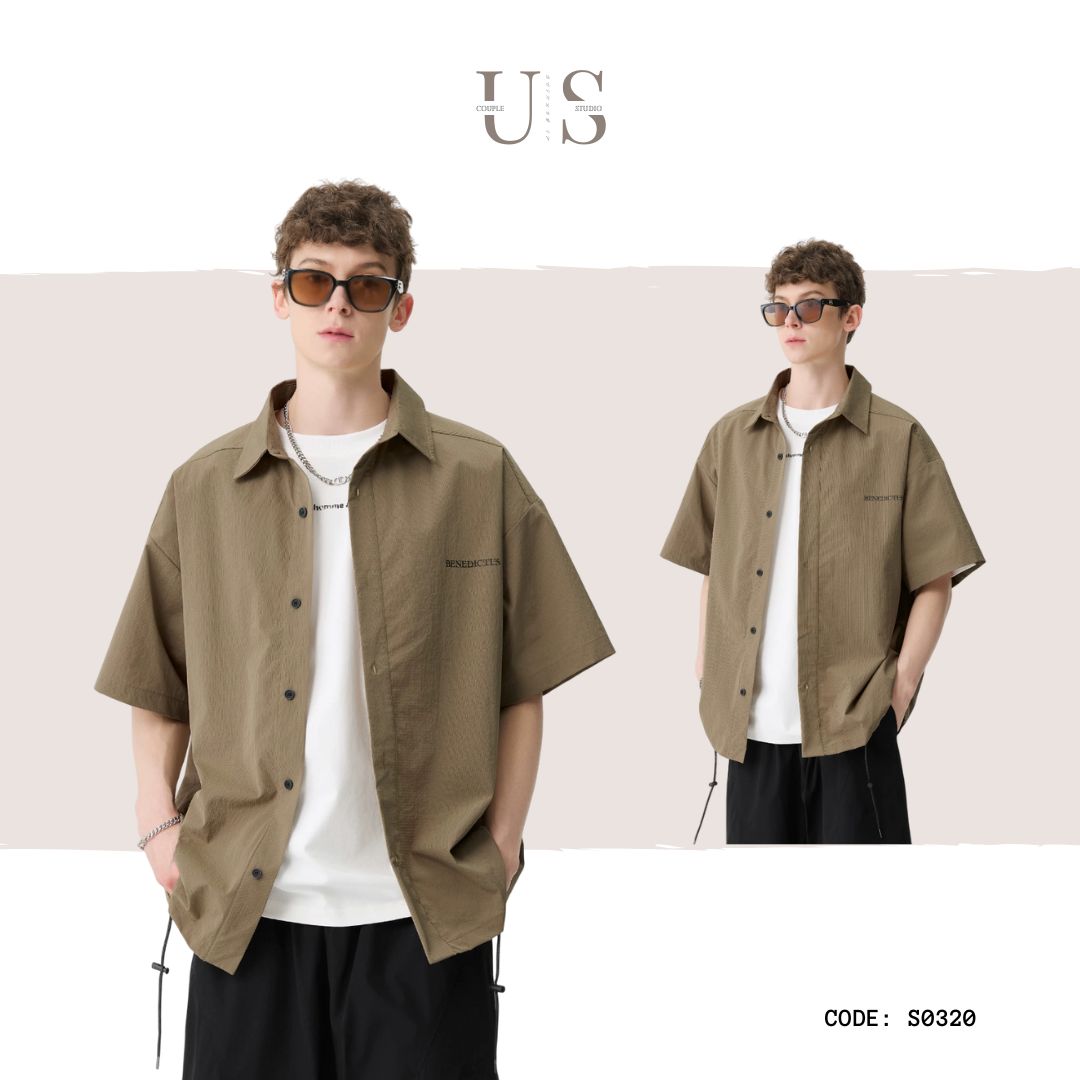 S0320 SANHOMME Japanese retro work shirt loose