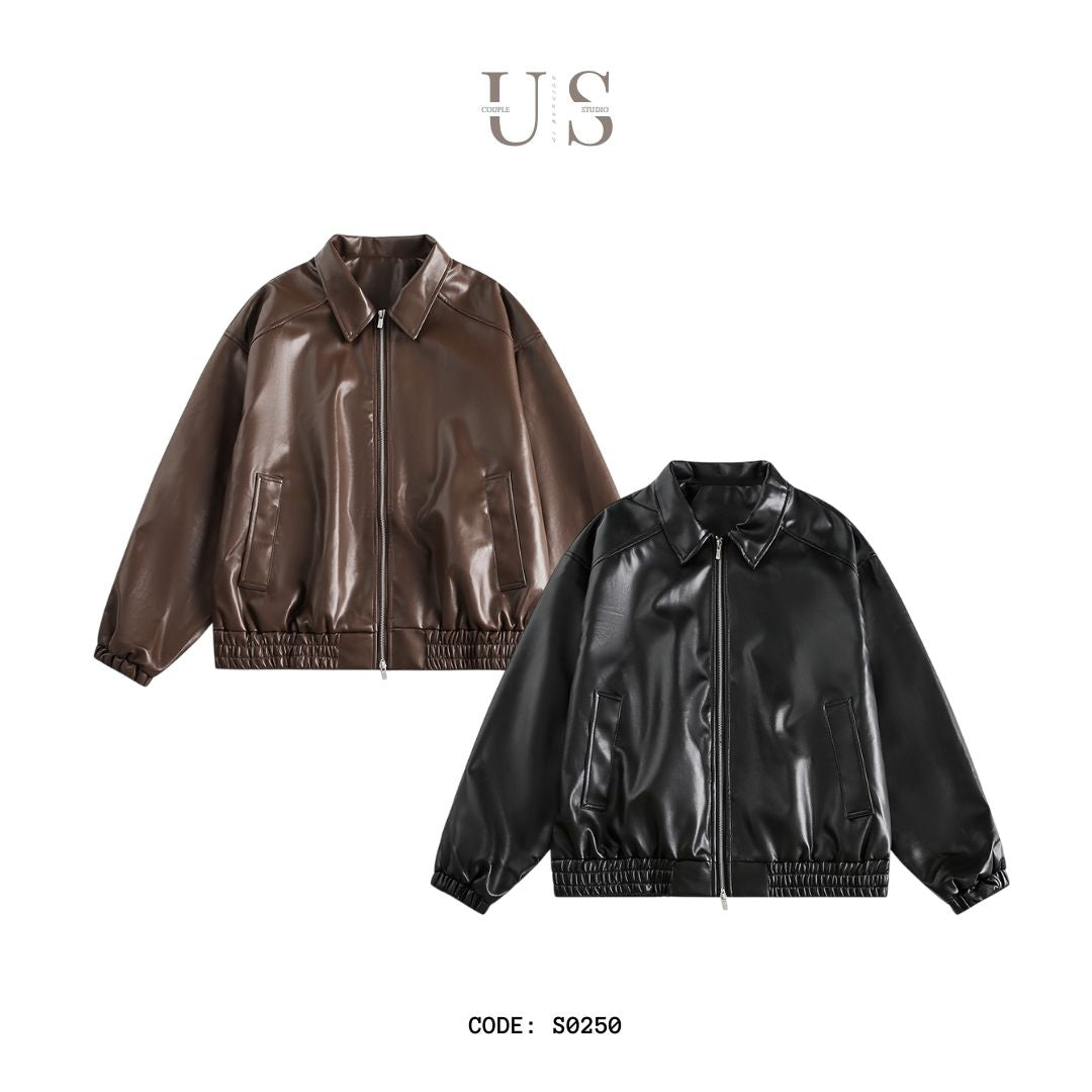 S0250 American retro handsome motorcycle PU leather jacket