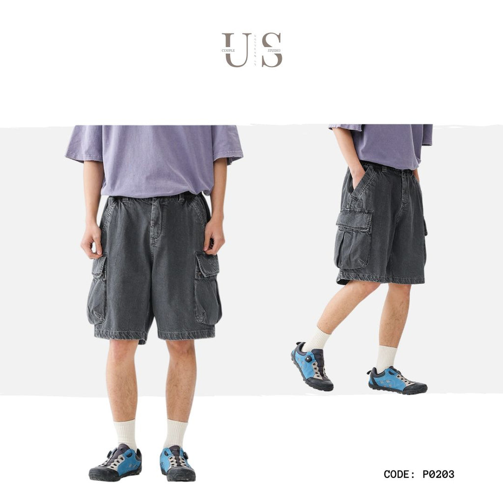 P0203 American-style multi-pocket heavyweight Short Cargo-Pants