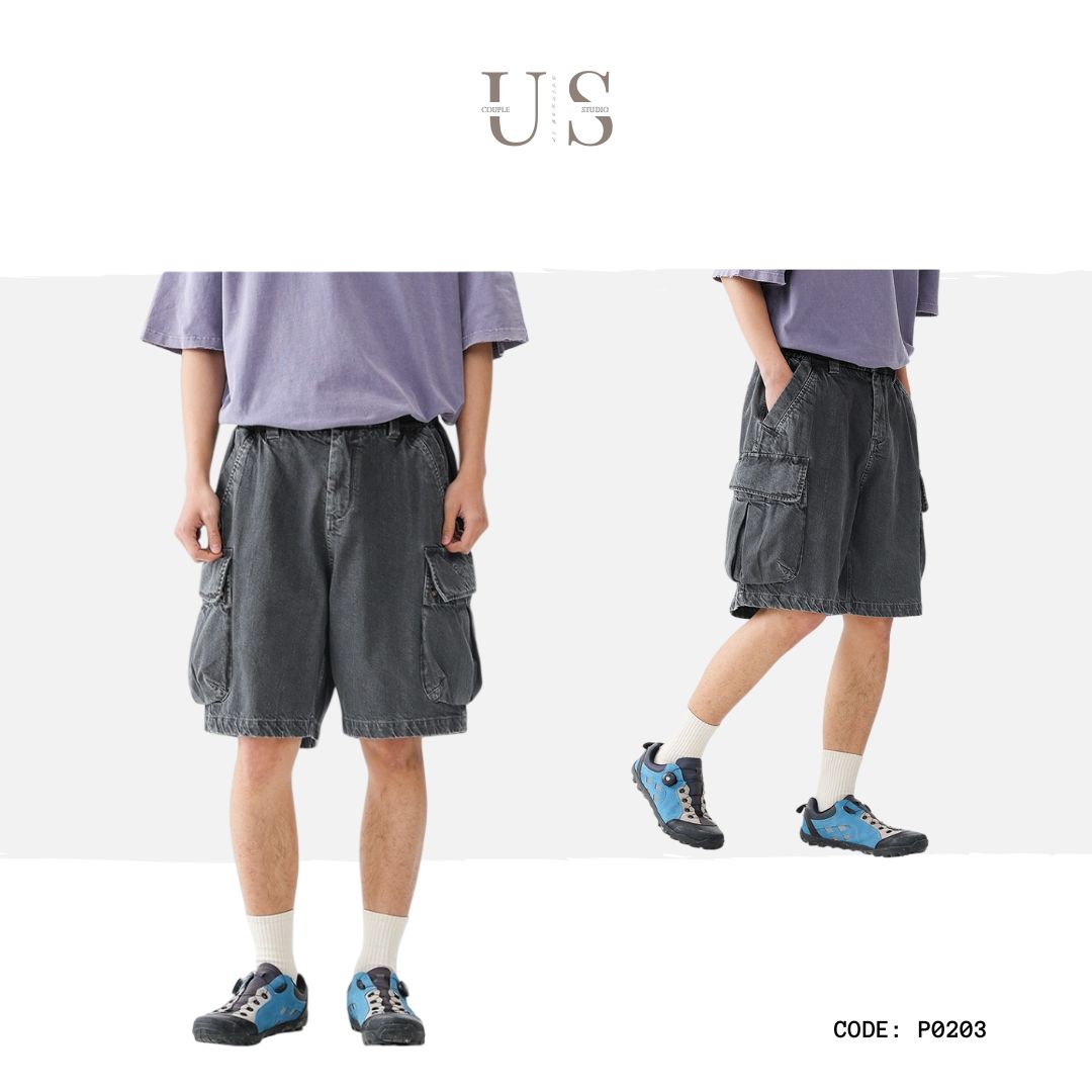 P0203 American-style multi-pocket heavyweight Short Cargo-Pants