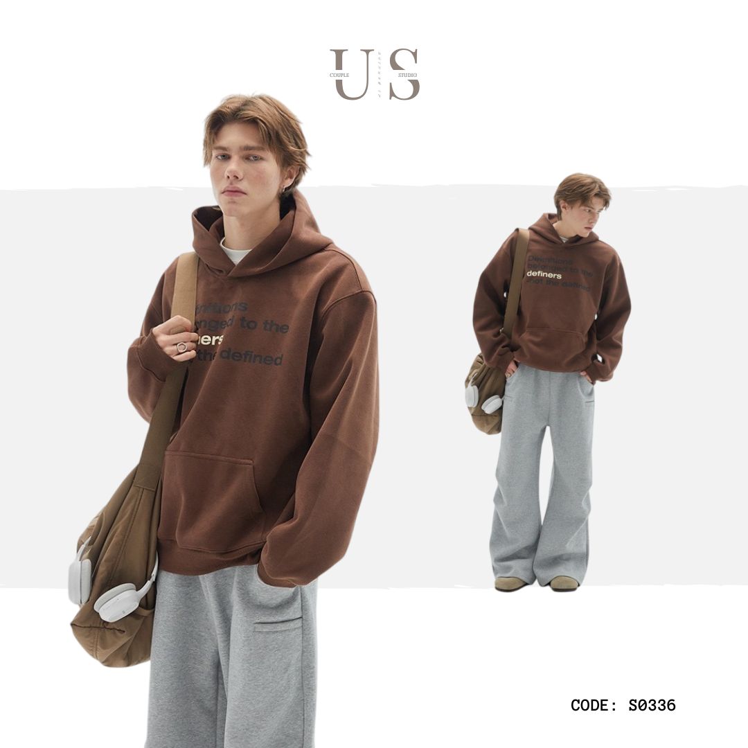 S0336 American Retro Campus Style Hoodie Men's Fashion Brand Loose Casual Student Hoodie