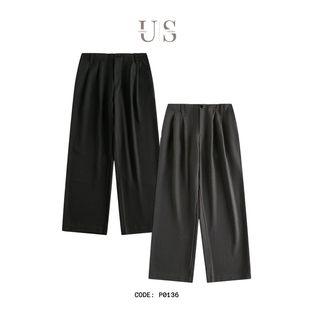 P0137 Japanese retro drape double pleated suit pants wide-leg casual pants