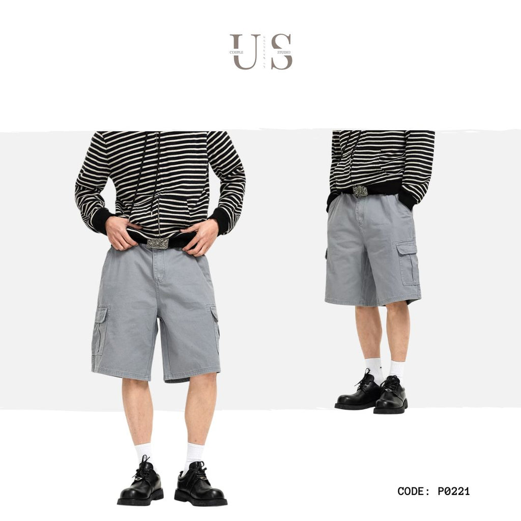 P0221 American style large pockets design loose fitting cargo pants