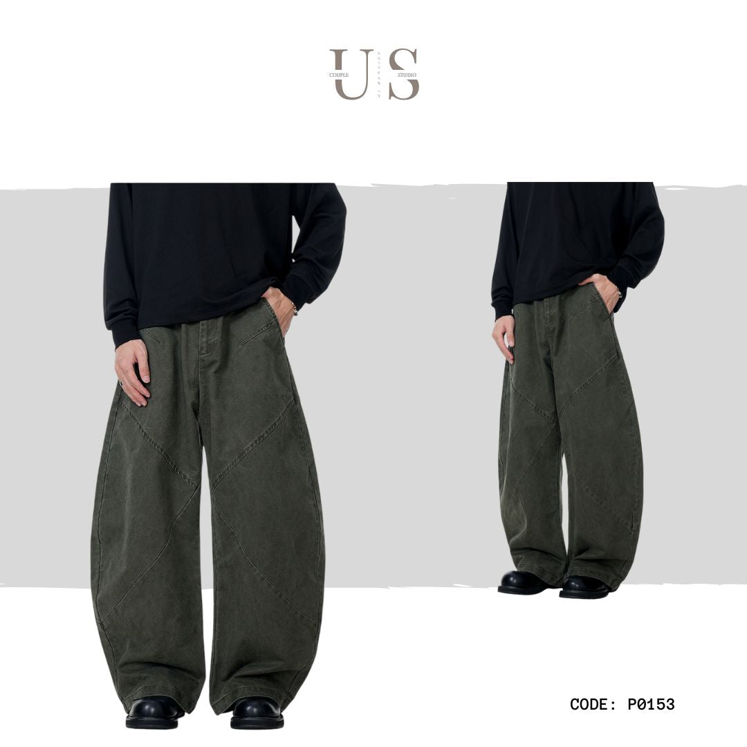 P0153 American retro straight scimitar pants