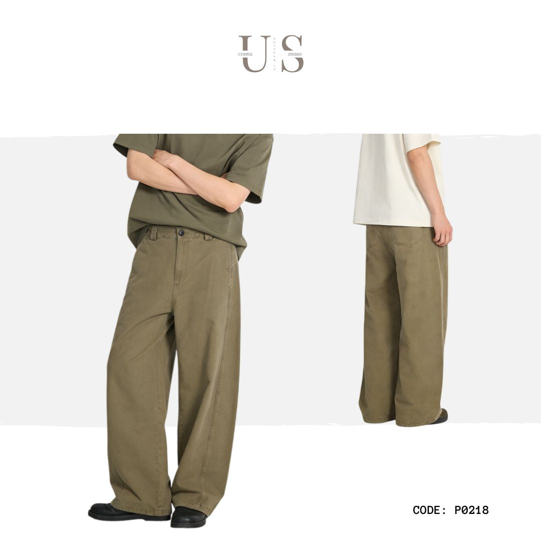 P0218 Japanese Style Simple Retro Casual Versatile Cargo Pants