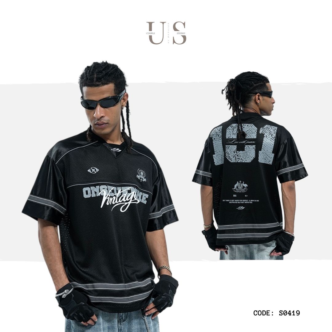 S0419 American-style breathable quick-drying color-blocked sports cycling motorcycle style jersey/T-shirt