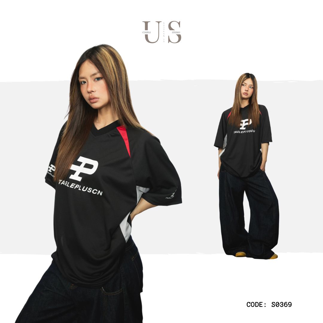 S0369 TaelePlus American Street oversize Breathable Jersey Short-sleeved