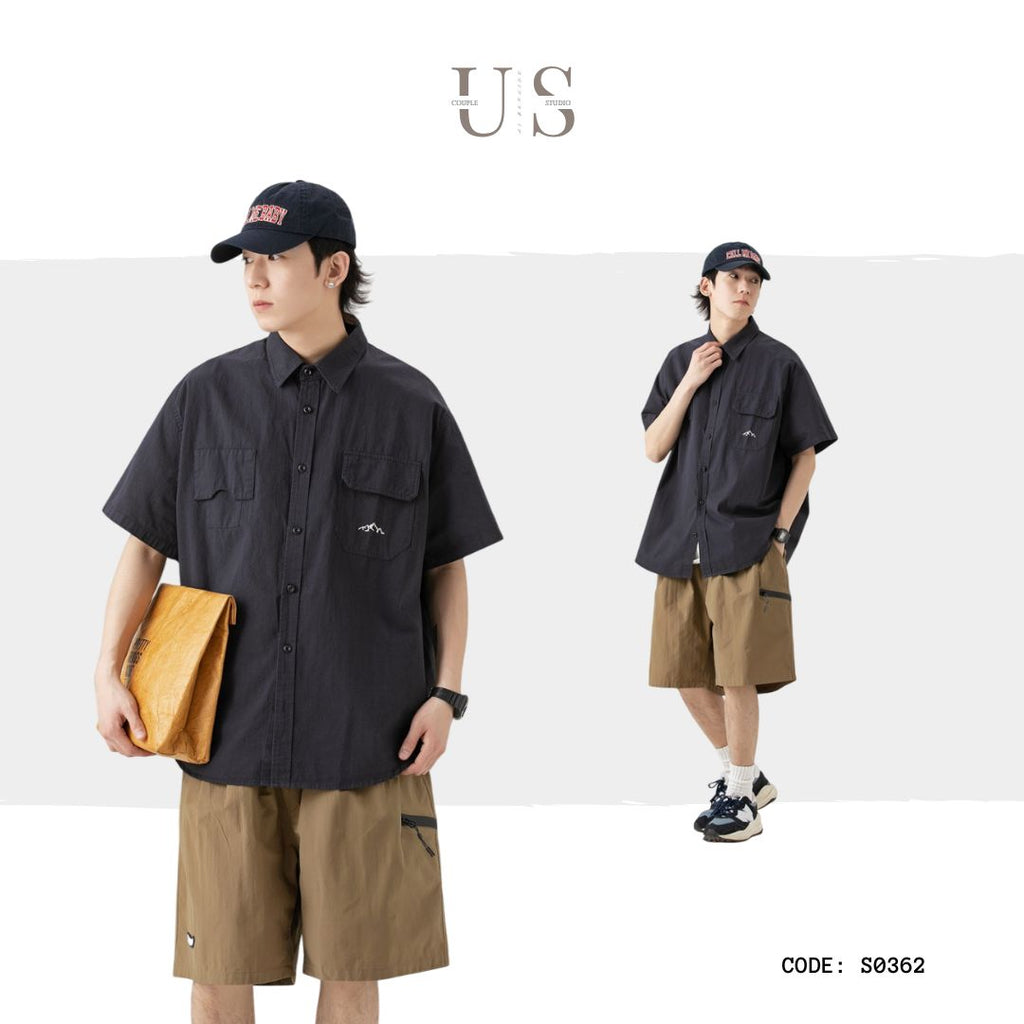 S0362 Japanese style retro overse youth campus style student shirt