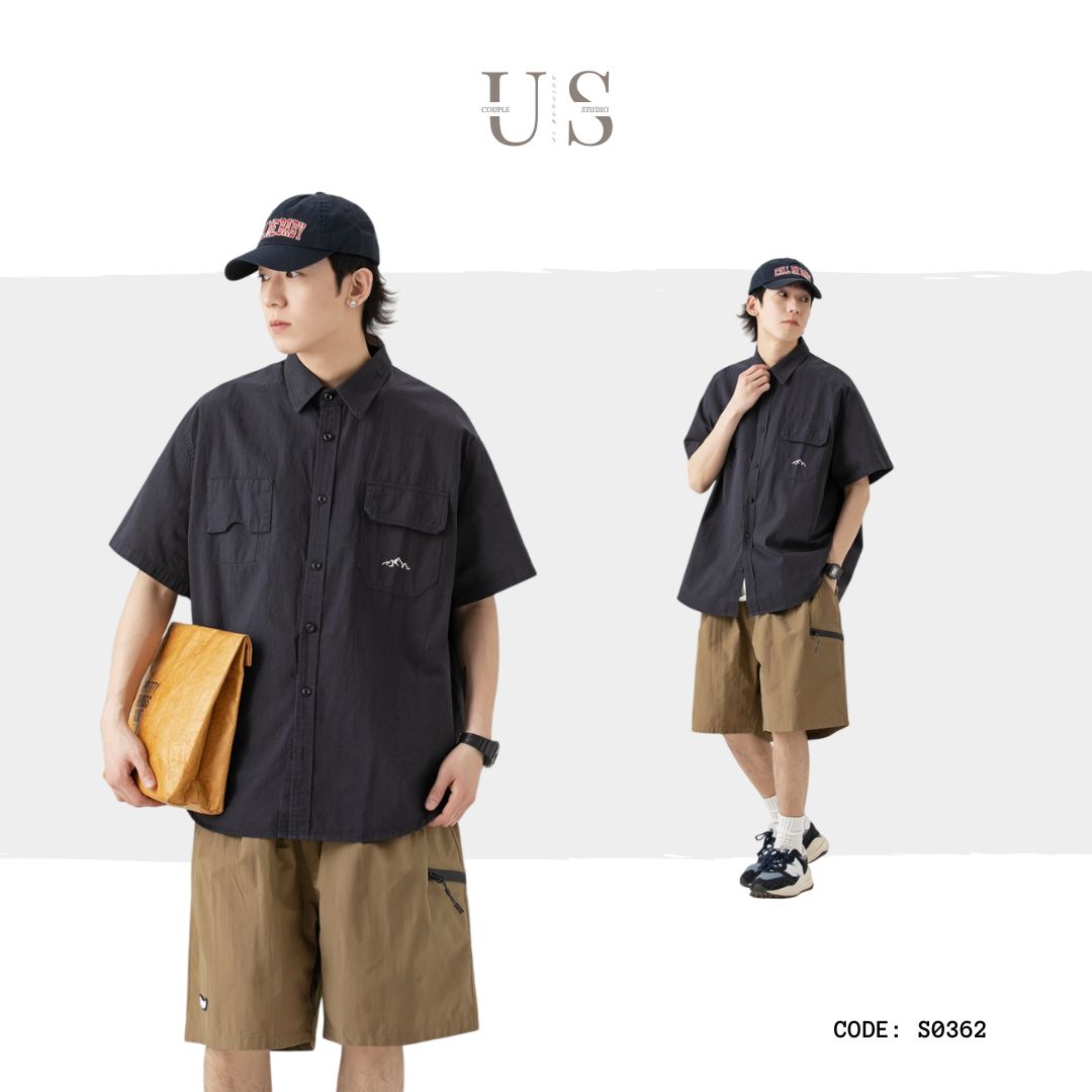 S0362 Japanese style retro overse youth campus style student shirt