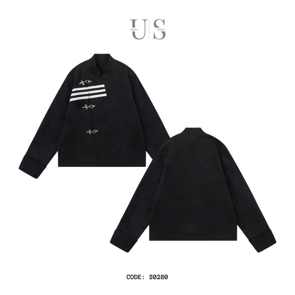 S0280 Retro Casual Suit Three-bar Stand-up Collar Jacket