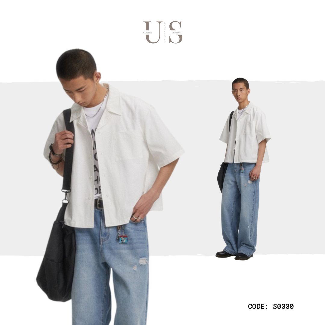 S0330 American retro cleanfit short-sleeved shirt