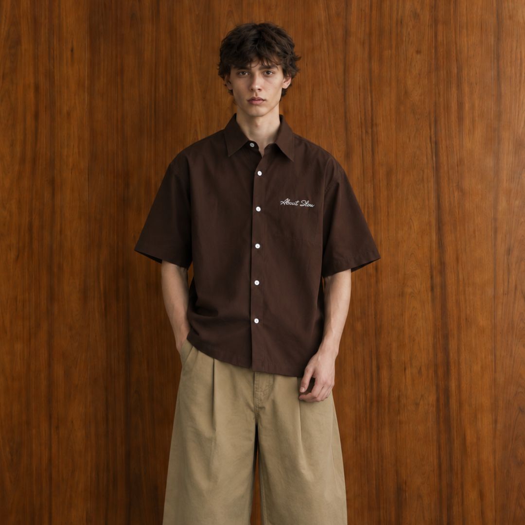 LK001 Embroidered Utility Boxy Shirt
