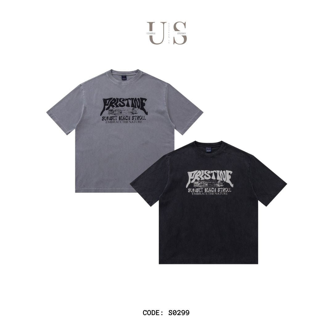 S0299 REKNAT American retro 320g heavy cotton t-shirt