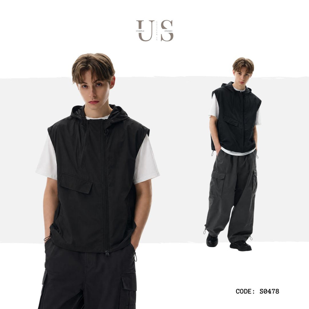 S0478 Japanese-style functional zippered vest