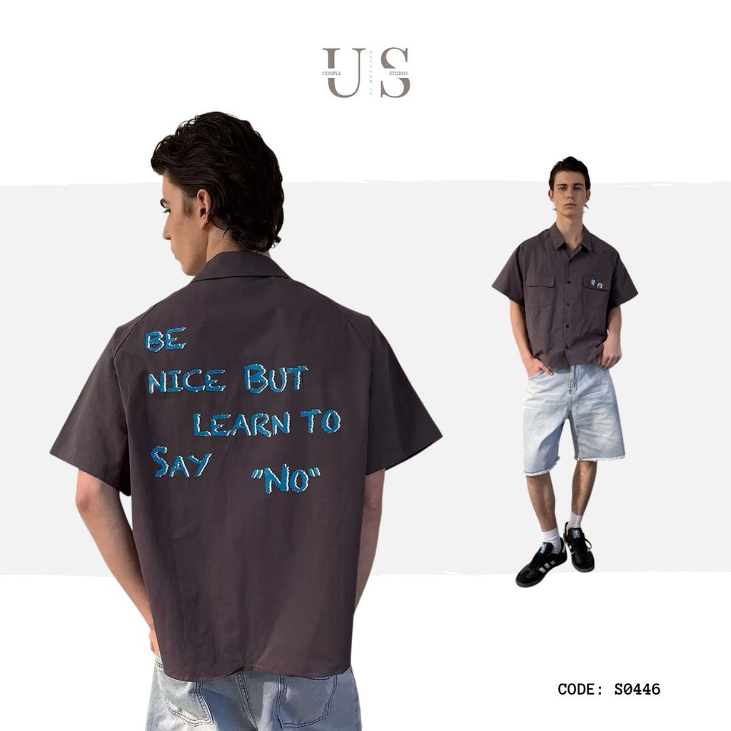 S0446 American retro short-sleeved trendy loose-fitting cargo shirt