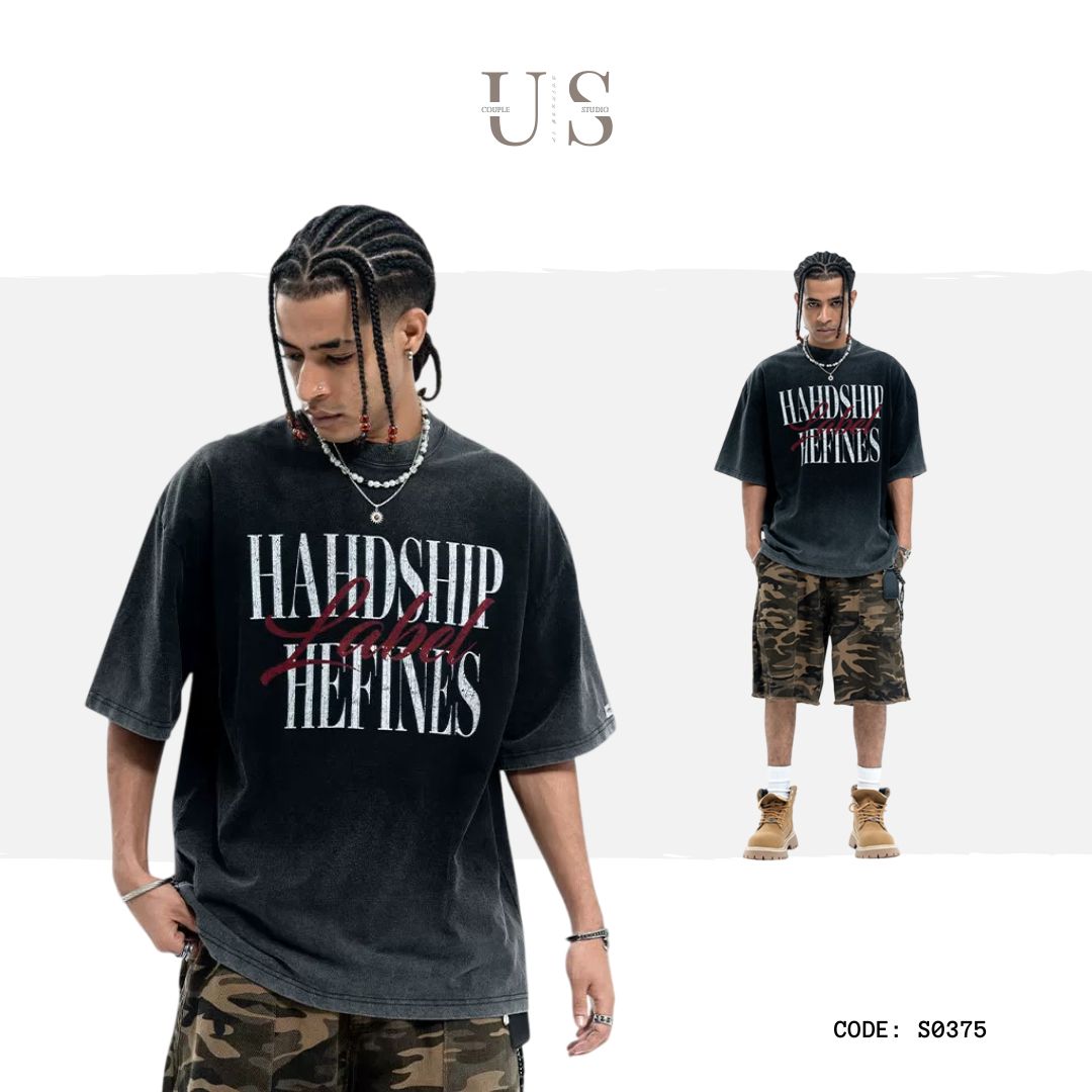 S0375 Vivgae Original American Trendy Brand Street Washed Distressed Loose Men's T-Shirt