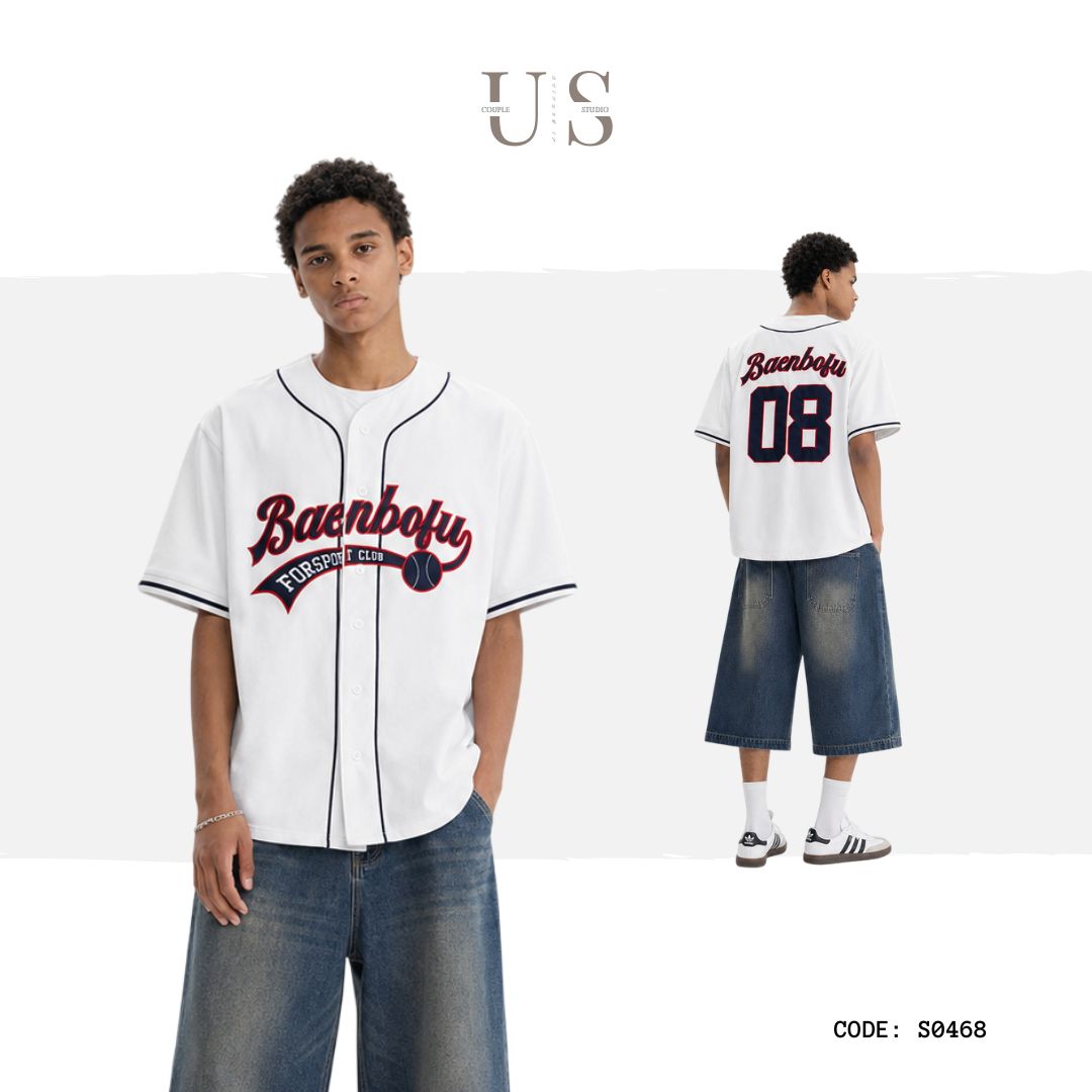 S0468 American vintage HIP-HOP cardigan baseball jacket shirt