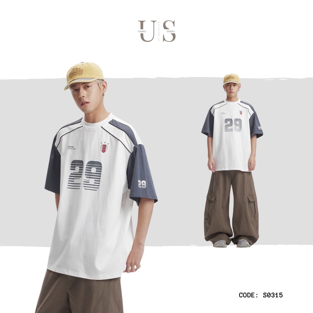 S0315 American sports style short-sleeved T-shirt