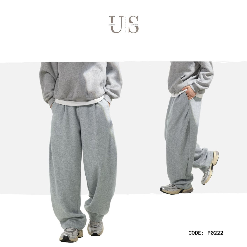 P0222 American-style retro curved-blade casual sweatpants with double side pleats