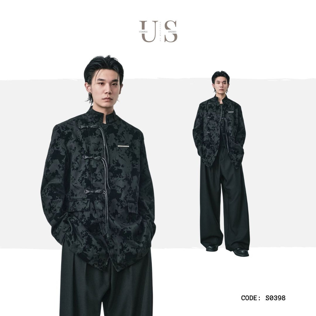 S0398 New Chinese Style Vintage Stand Collar Shirt