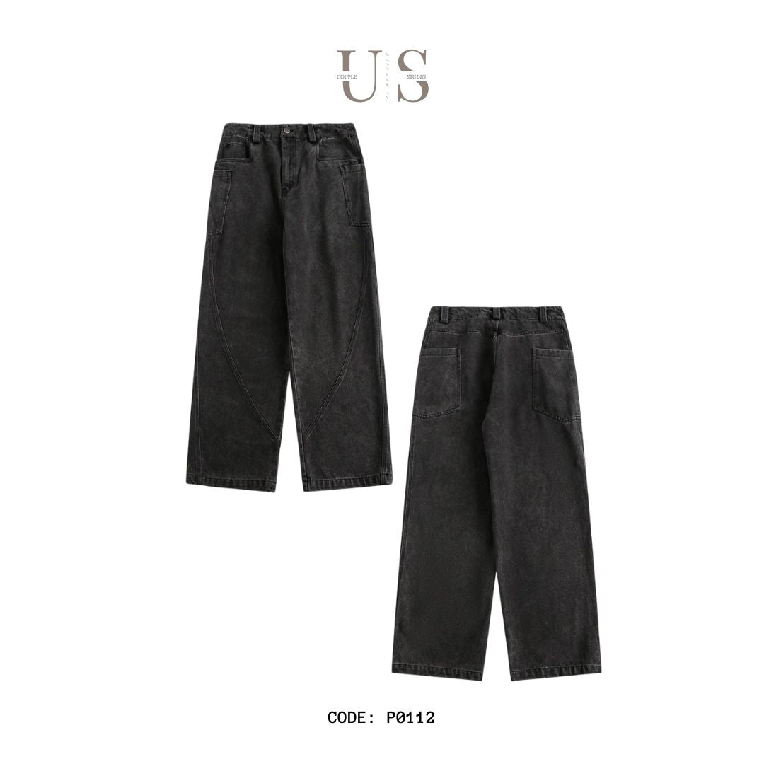 P0112 American retro washed distressed pocket straight casual Cargo Pants