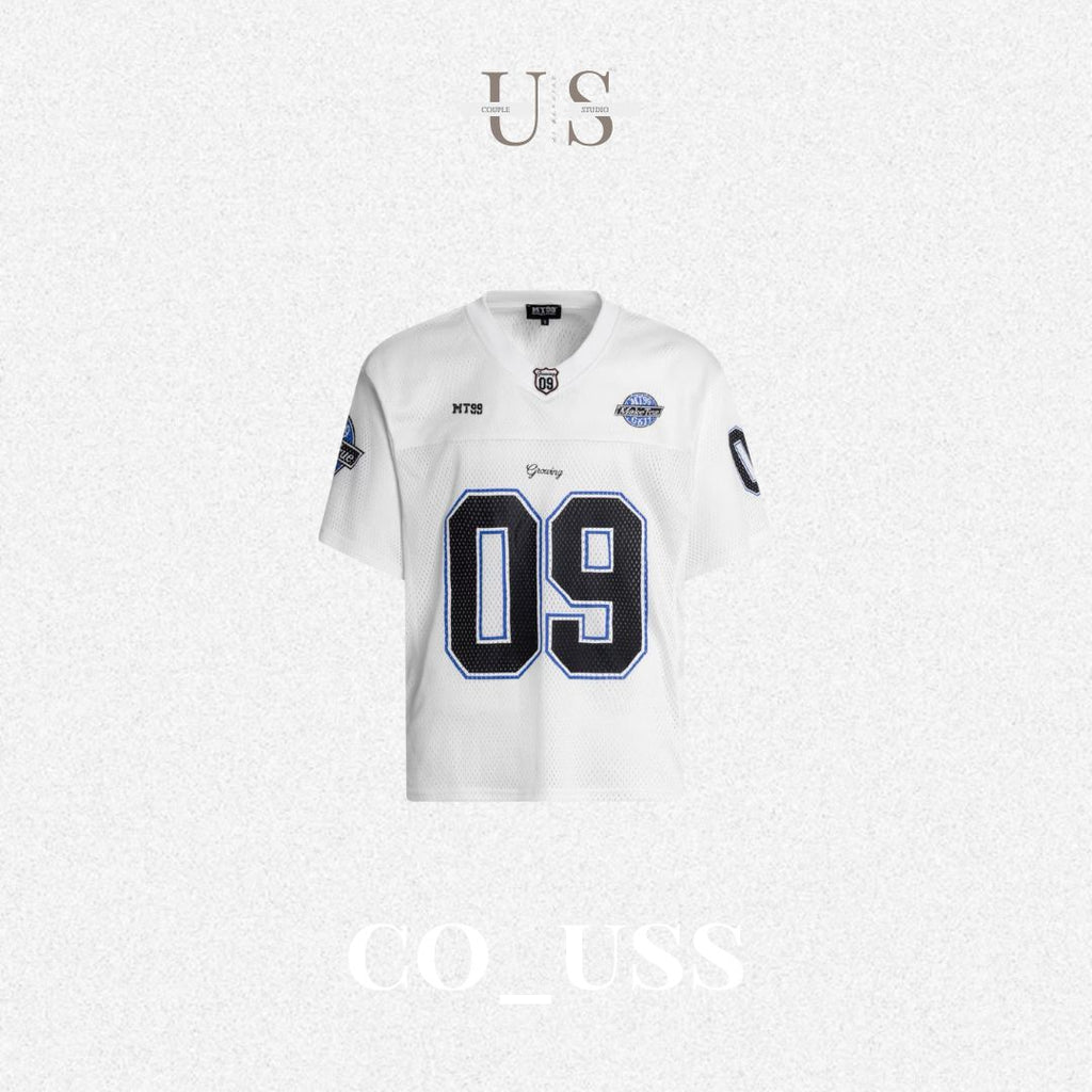 S0427 American street retro mesh V-neck short-sleeved T-shirt