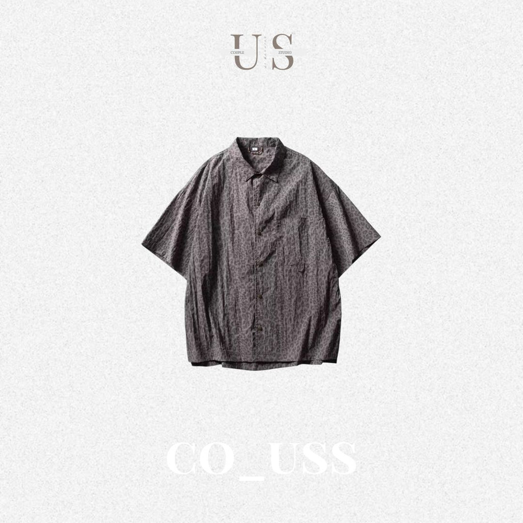 S0400 America Style Loose Fit Digital Leopard Print Short-Sleeve Shirt