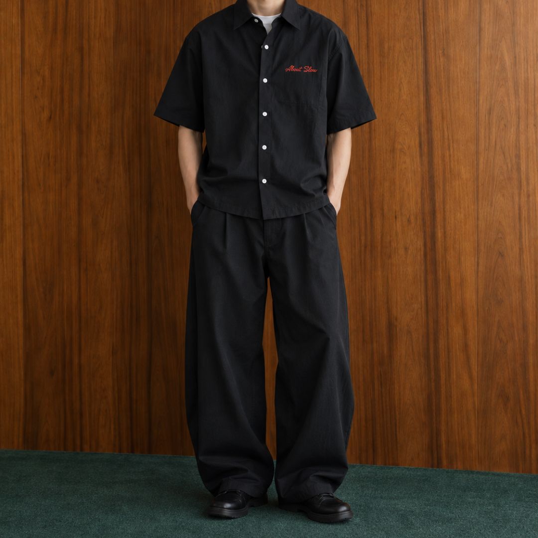 LK001 Embroidered Utility Boxy Shirt