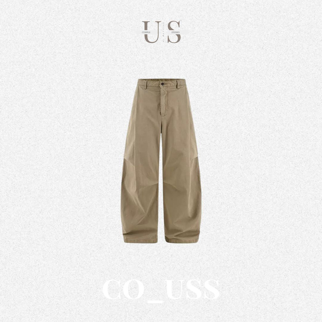 P0193 American Style Pleated Cargo Wide-Leg Pants