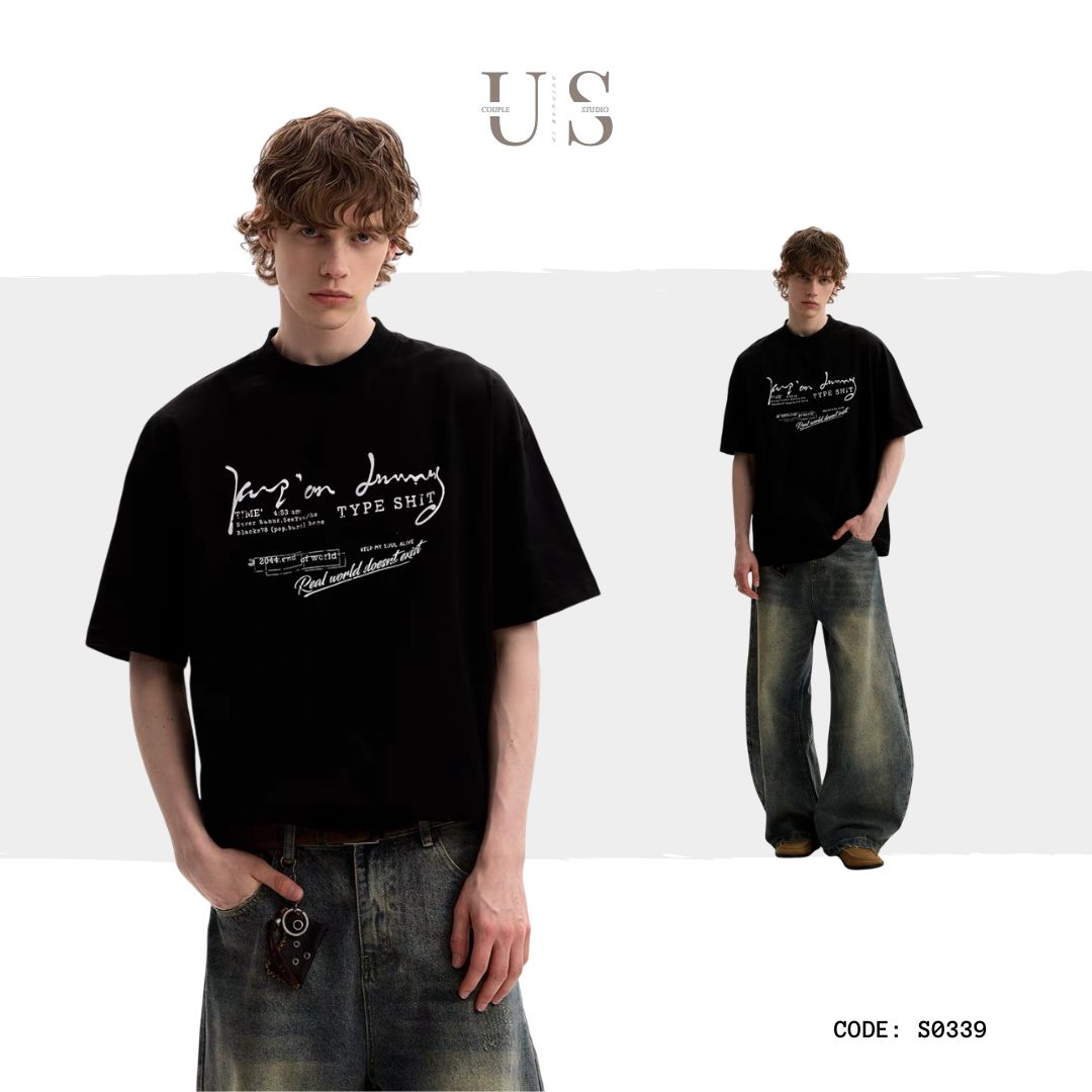 S0339 American street cleanfit letter slogan short-sleeved T-shirt