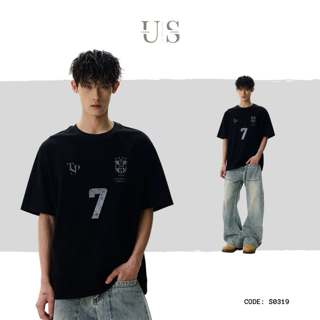 S0319 American high street printed round neck short-sleeved T-shirt
