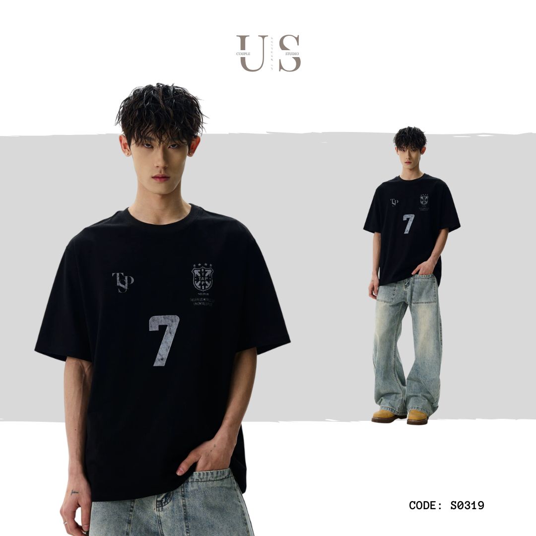 S0319 American high street printed round neck short-sleeved T-shirt