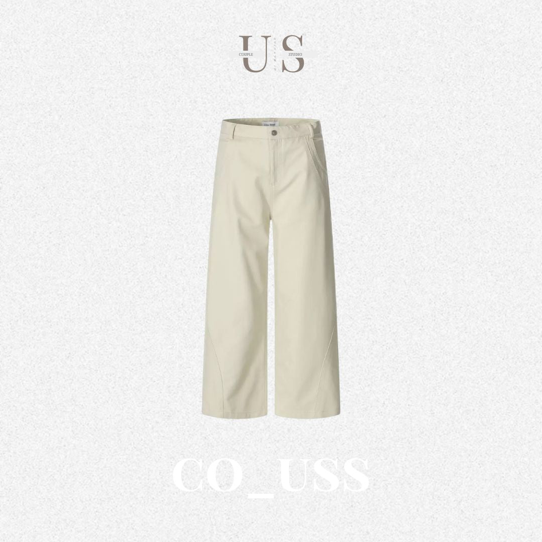 P0216 American Retro Trendy Simple Straight Leg Clean oversize Versatile Wide Leg Casual Pants