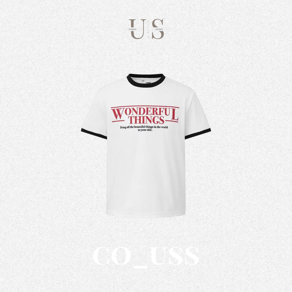 S0479 American-style color-block graphic short-sleeve T-shirt