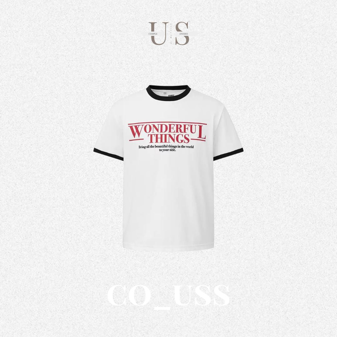 S0479 American-style color-block graphic short-sleeve T-shirt
